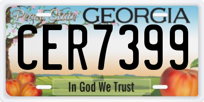 GA license plate CER7399