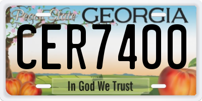 GA license plate CER7400