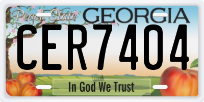 GA license plate CER7404