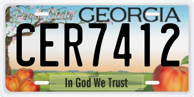 GA license plate CER7412