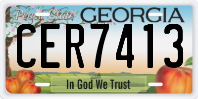 GA license plate CER7413