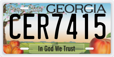 GA license plate CER7415
