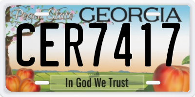 GA license plate CER7417