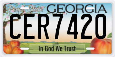 GA license plate CER7420