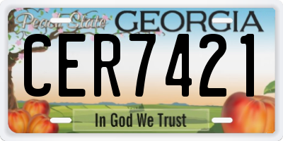 GA license plate CER7421