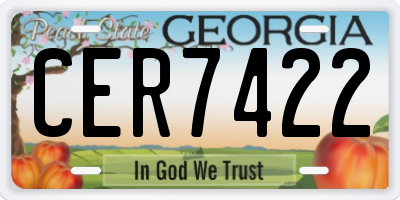 GA license plate CER7422