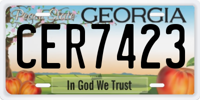 GA license plate CER7423