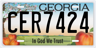 GA license plate CER7424