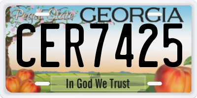 GA license plate CER7425