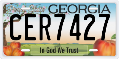 GA license plate CER7427