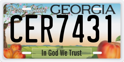 GA license plate CER7431