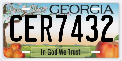 GA license plate CER7432