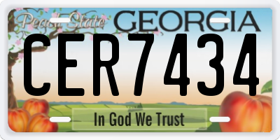 GA license plate CER7434