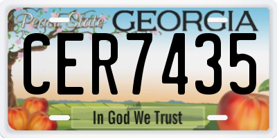 GA license plate CER7435