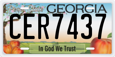 GA license plate CER7437