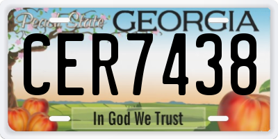 GA license plate CER7438