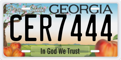 GA license plate CER7444