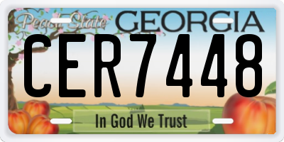 GA license plate CER7448