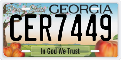 GA license plate CER7449