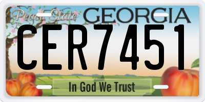 GA license plate CER7451