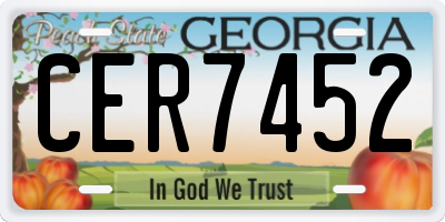 GA license plate CER7452