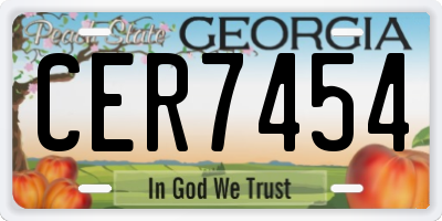 GA license plate CER7454