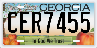 GA license plate CER7455