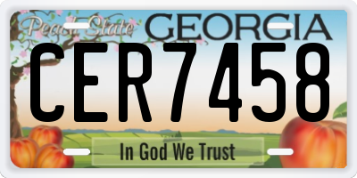GA license plate CER7458