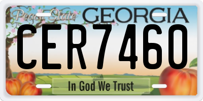 GA license plate CER7460