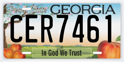 GA license plate CER7461