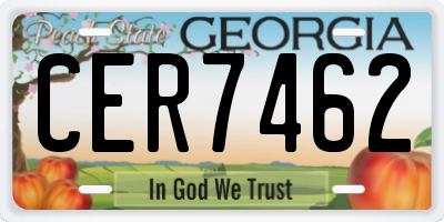 GA license plate CER7462
