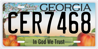 GA license plate CER7468