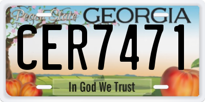 GA license plate CER7471