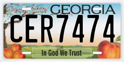 GA license plate CER7474