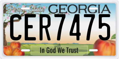 GA license plate CER7475
