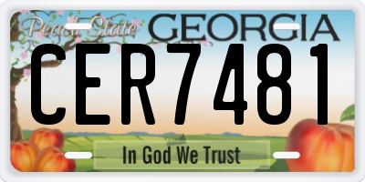 GA license plate CER7481