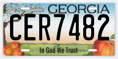 GA license plate CER7482