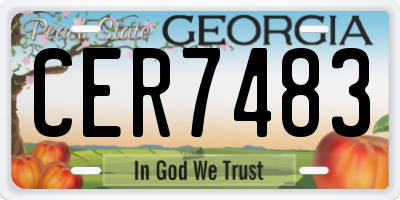 GA license plate CER7483
