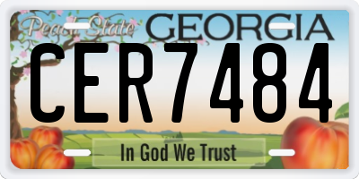 GA license plate CER7484