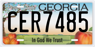 GA license plate CER7485