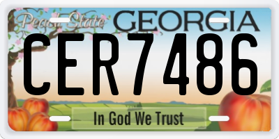 GA license plate CER7486