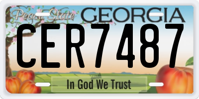 GA license plate CER7487