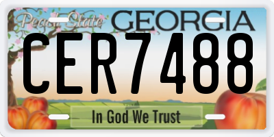GA license plate CER7488