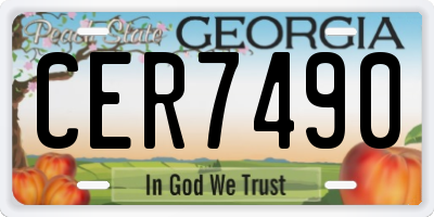 GA license plate CER7490