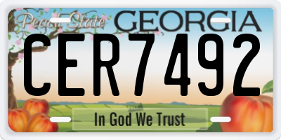 GA license plate CER7492