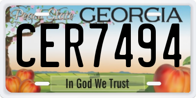 GA license plate CER7494