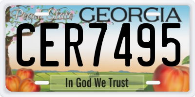 GA license plate CER7495