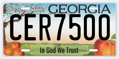 GA license plate CER7500