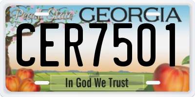 GA license plate CER7501