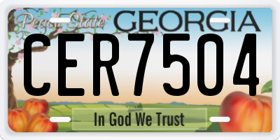 GA license plate CER7504